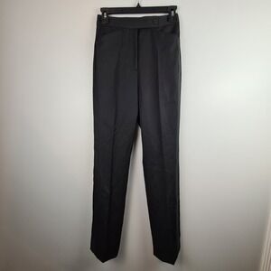 Stella McCartney Women's Sz 34 Black Wool Tuxedo Stripe Dress Pants Straight Leg